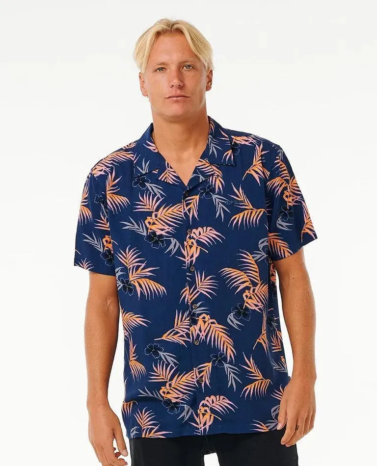 Rip Curl Surf Revival Floral Short Sleeve Shirt Washed Navy