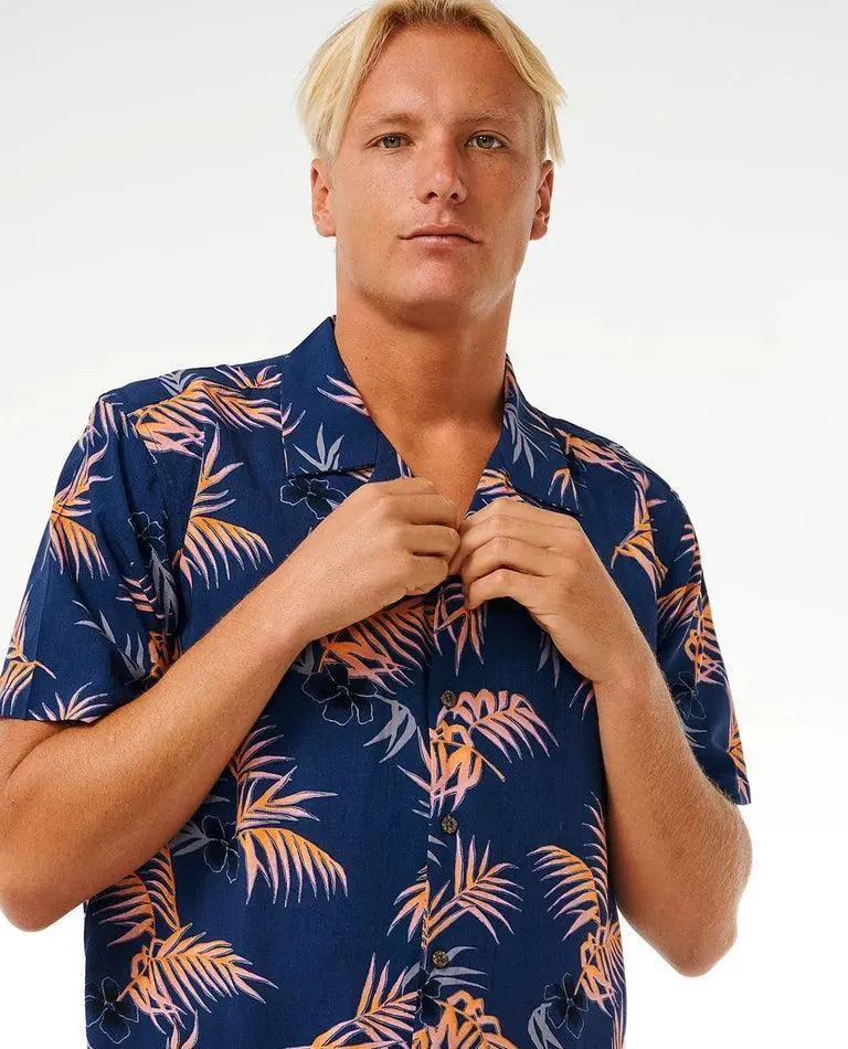 Rip Curl Surf Revival Floral Short Sleeve Shirt Washed Navy