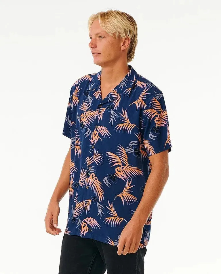 Rip Curl Surf Revival Floral Short Sleeve Shirt Washed Navy