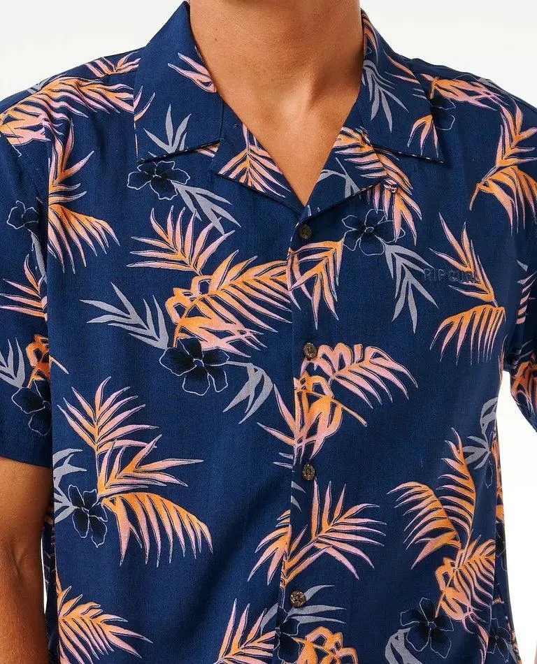 Rip Curl Surf Revival Floral Short Sleeve Shirt Washed Navy