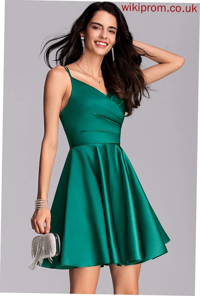 Satin V-Neck Dresses Hayley A-line Formal Dresses