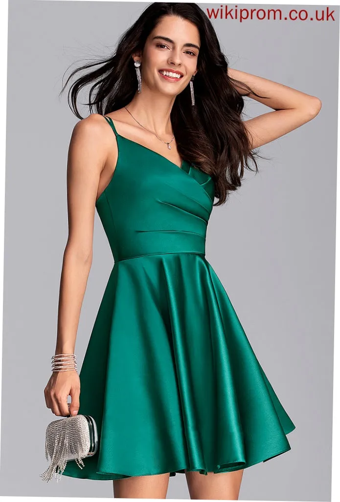 Satin V-Neck Dresses Hayley A-line Formal Dresses