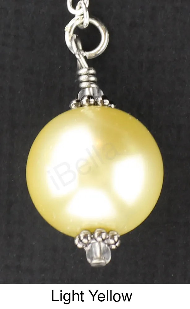 Scarf Slide Jewelry Set Extra Bead - iBella® - Pearl - Light Yellow