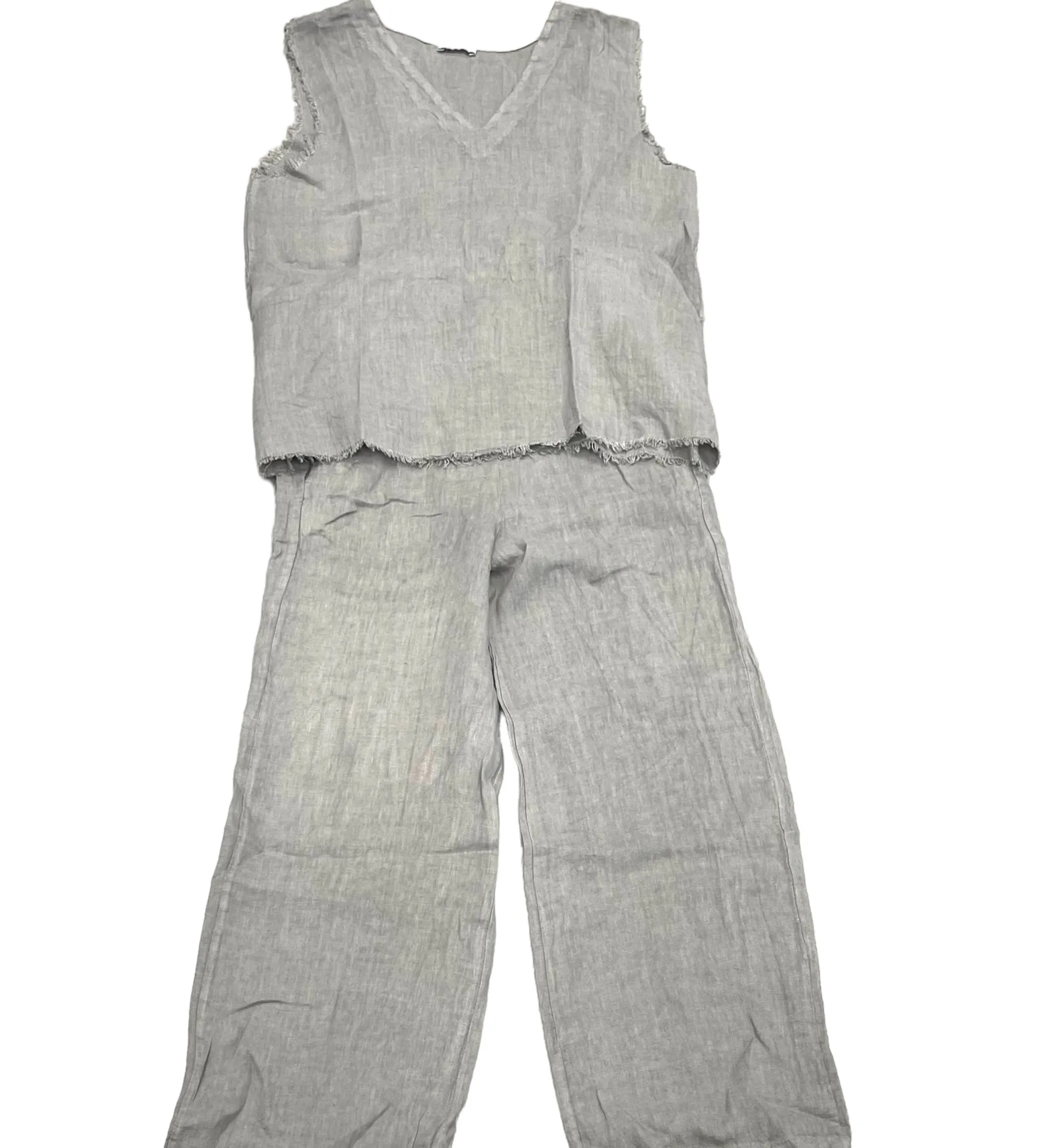 Sequoia Linen Fringed Hem Sleeveless Top