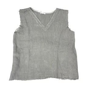 Sequoia Linen Fringed Hem Sleeveless Top