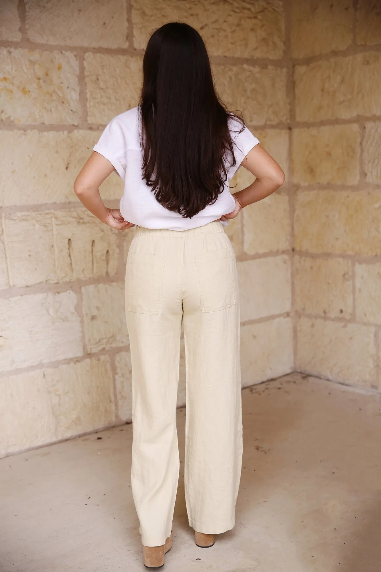 Serena Linen Pant Ecru