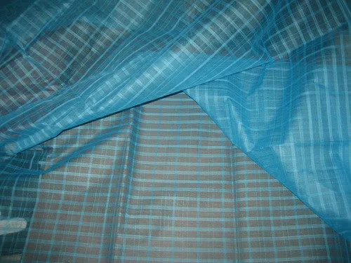 Sky Blue Cotton Organdy Plaids~Width 44&quot;