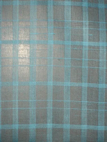 Sky Blue Cotton Organdy Plaids~Width 44&quot;