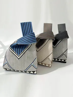 Split-Joint Striped Woven Handbags Bags