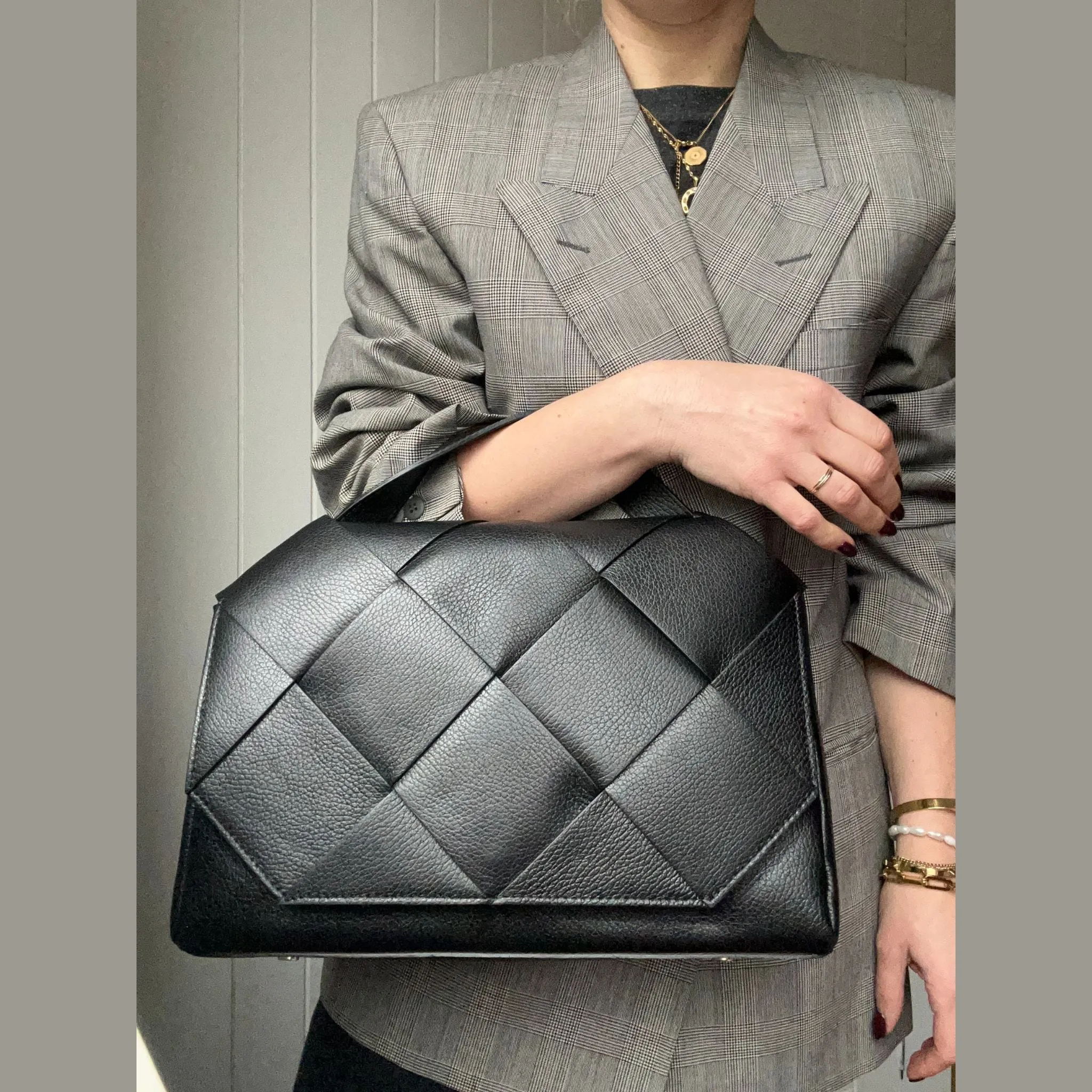 The Woven Leather Satchel