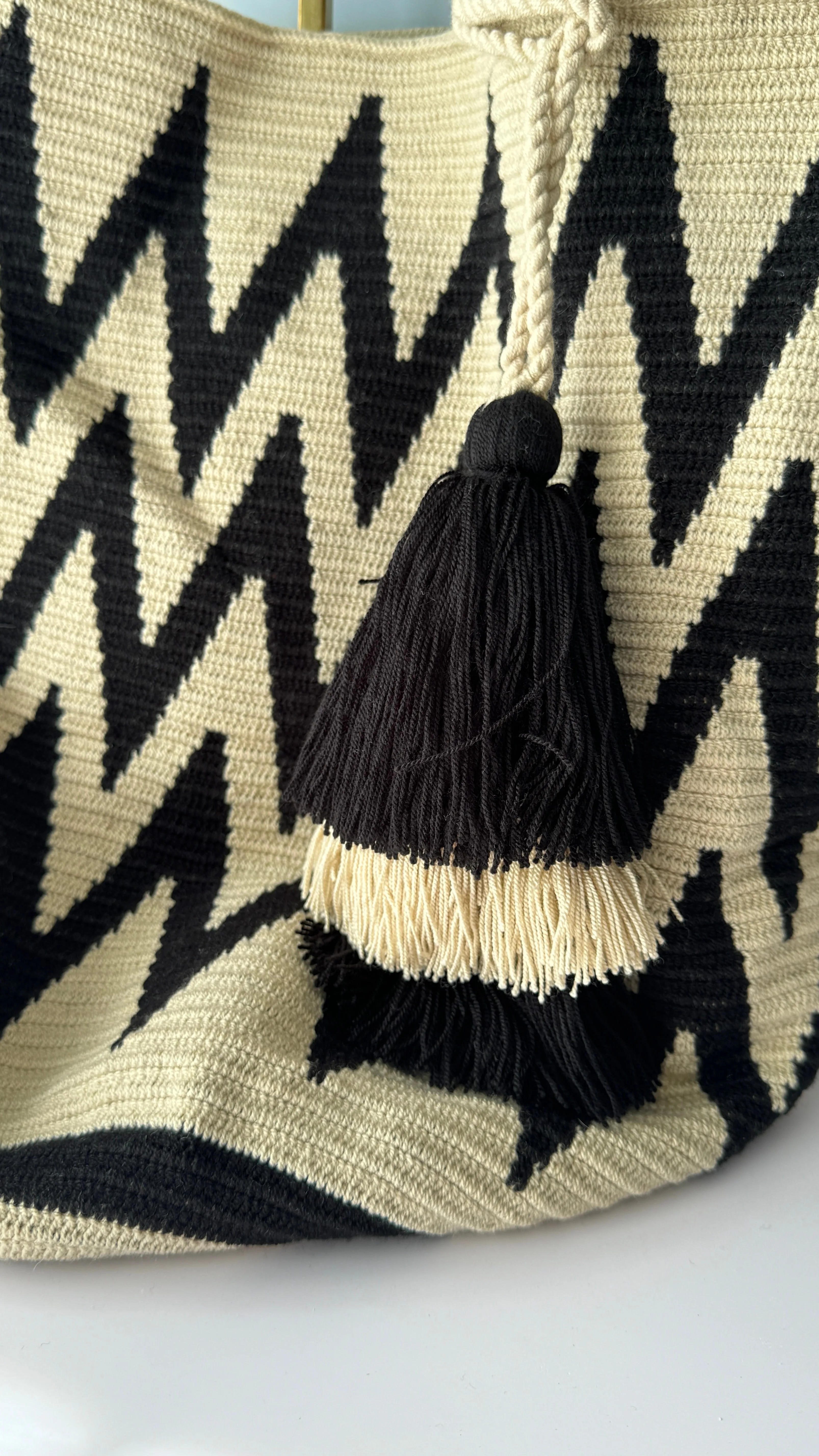 Wayuu Jumbo (Beach) Bag (Mochila - Mochilon) Beige