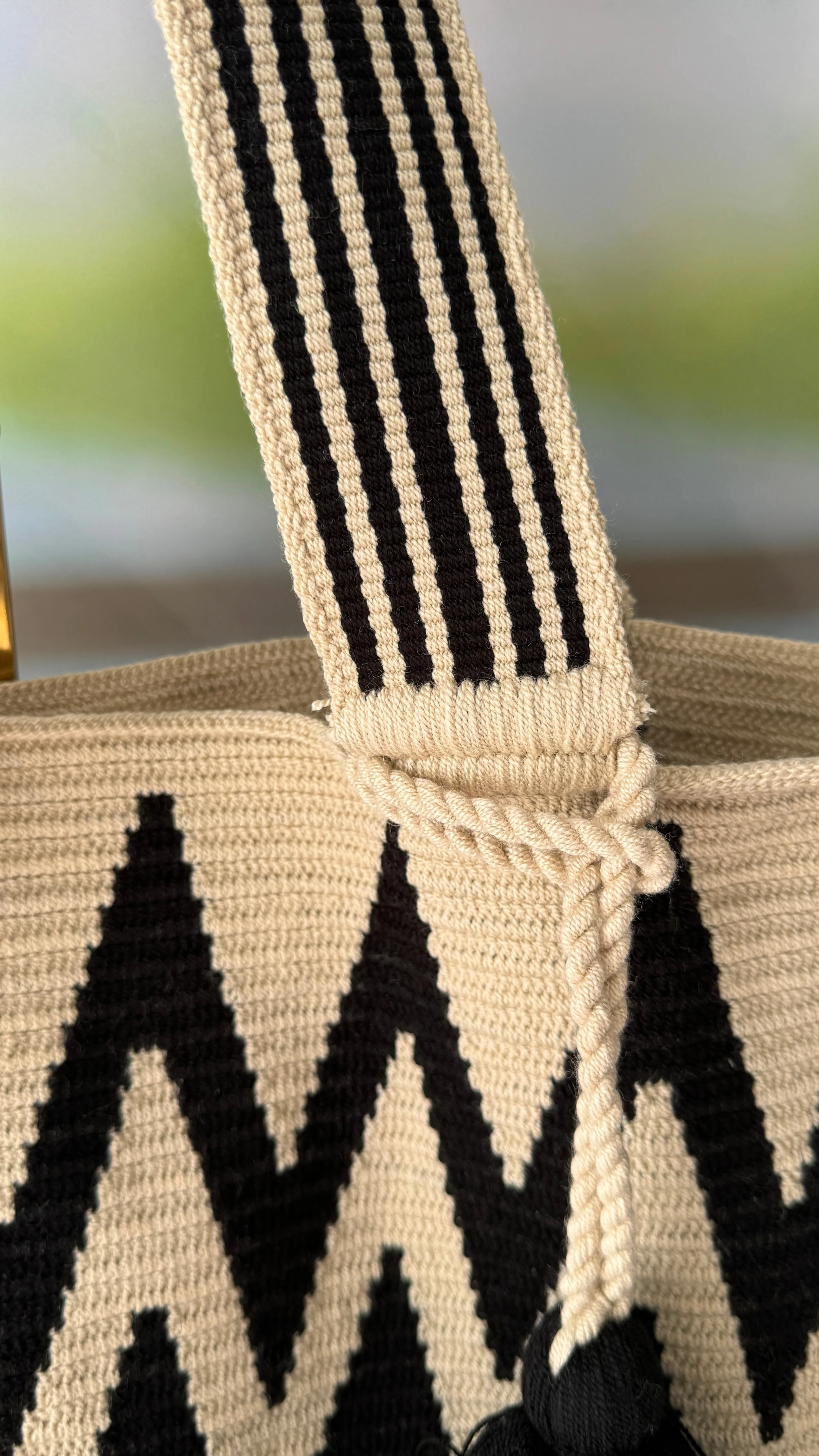 Wayuu Jumbo (Beach) Bag (Mochila - Mochilon) Beige