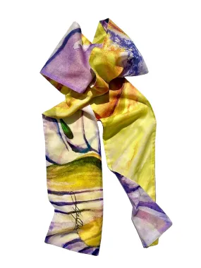 YELLOW LILY-ALLISON'S ORCHIDS SCARF