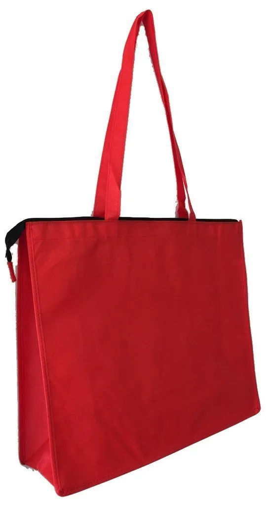 Zippered Large Tote Bags - Reusable Grocery Bags