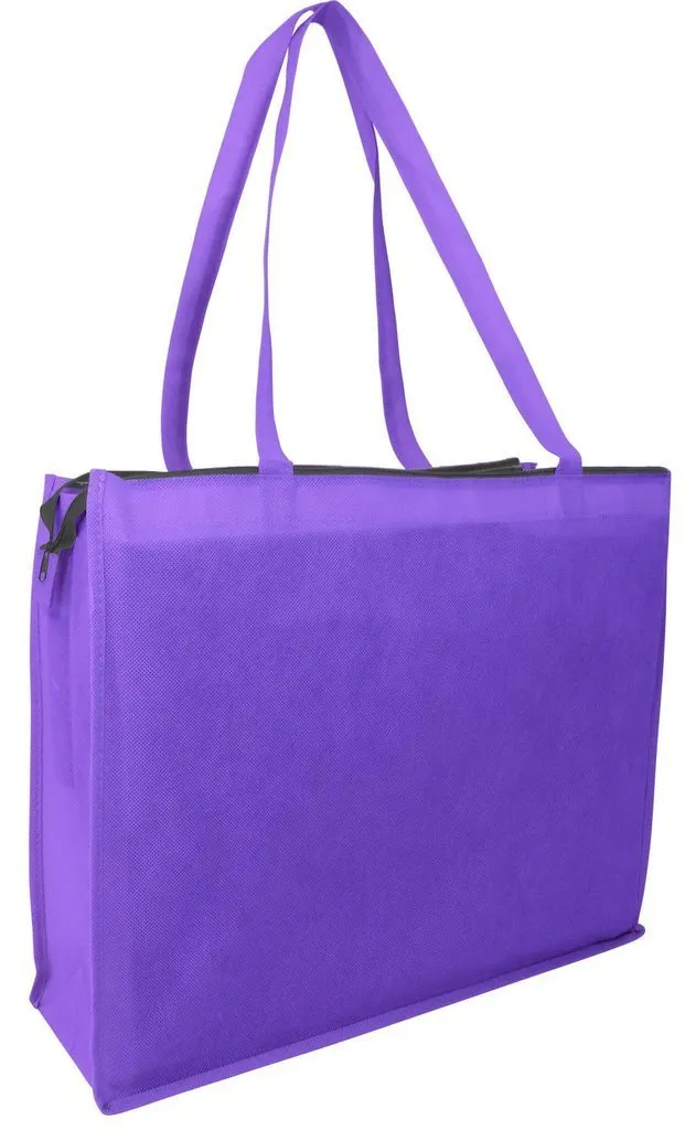 Zippered Large Tote Bags - Reusable Grocery Bags