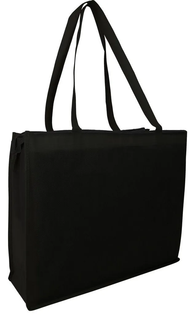 Zippered Large Tote Bags - Reusable Grocery Bags